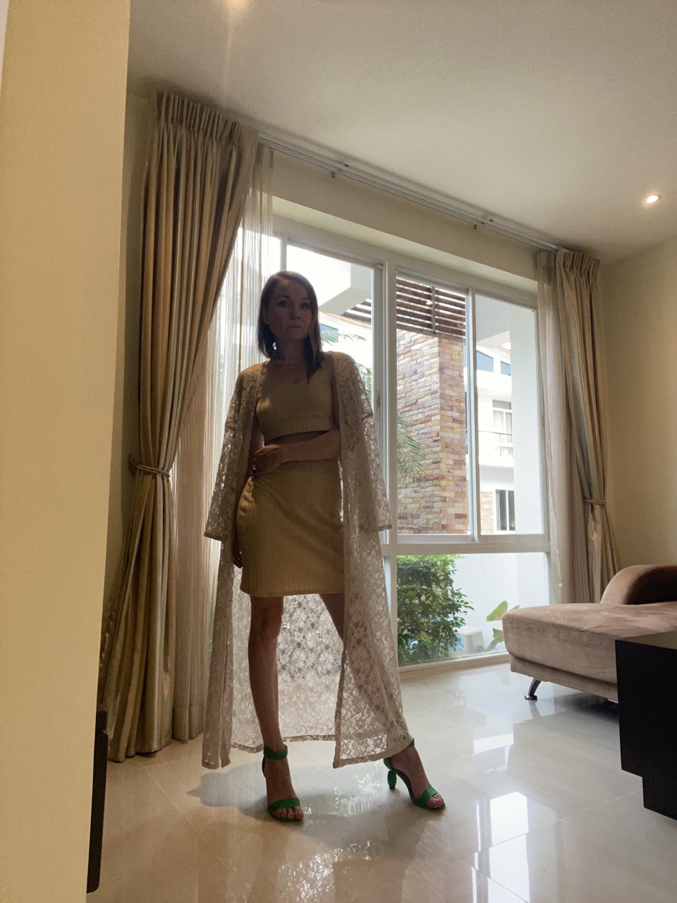 Lace Dressing Gown Beach Robe Lounge Robe