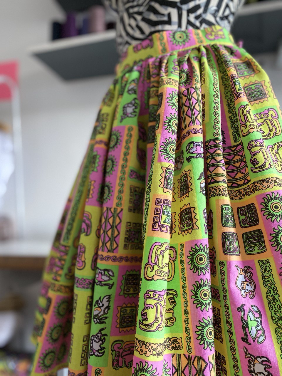 Printed Cotton Full Skirt Yucatan