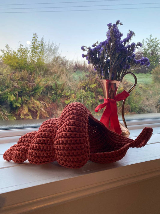 Spiral Shell Storage Hanging Basket in Copper