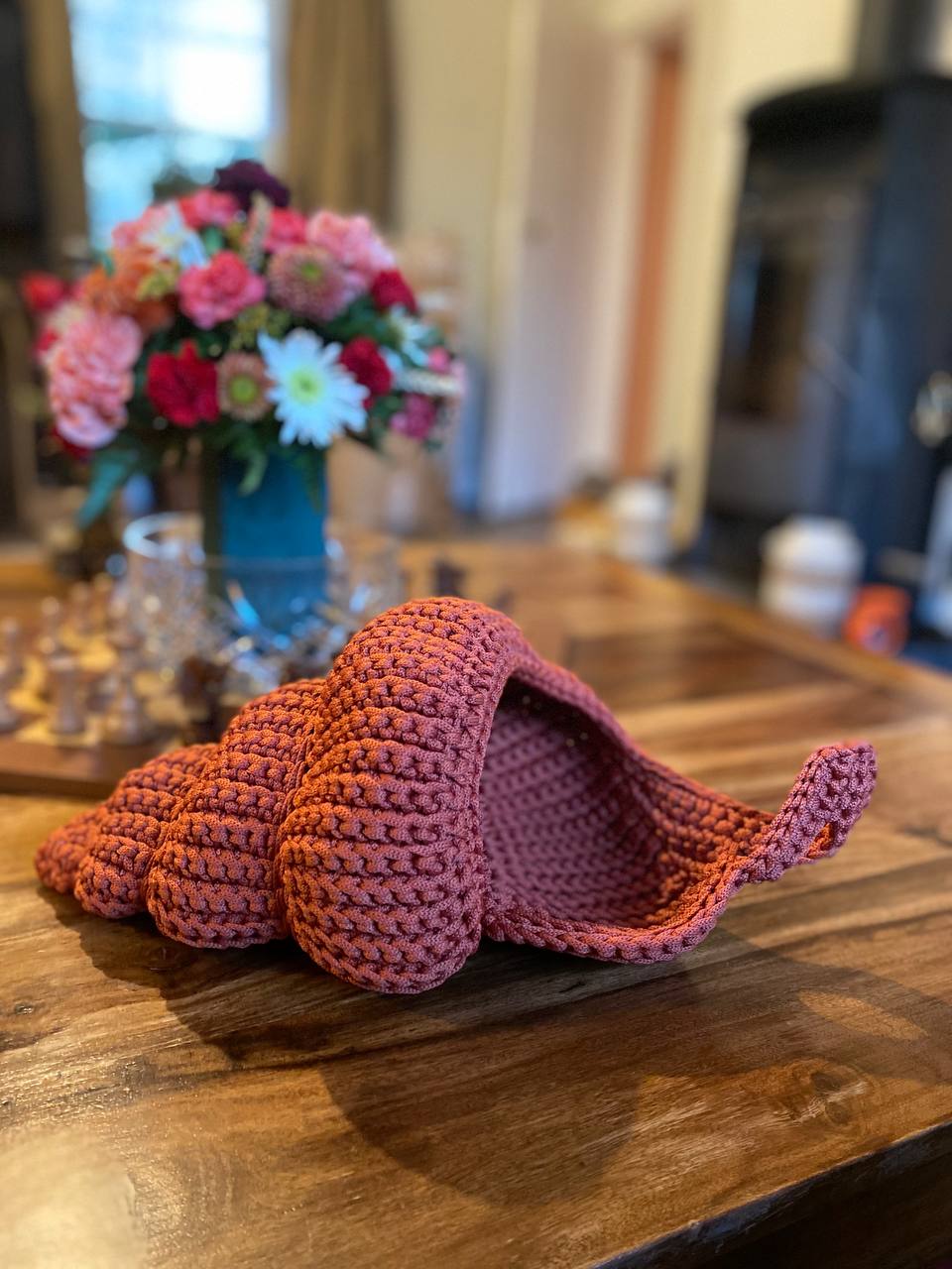 Spiral Shell Storage Hanging Basket in Copper