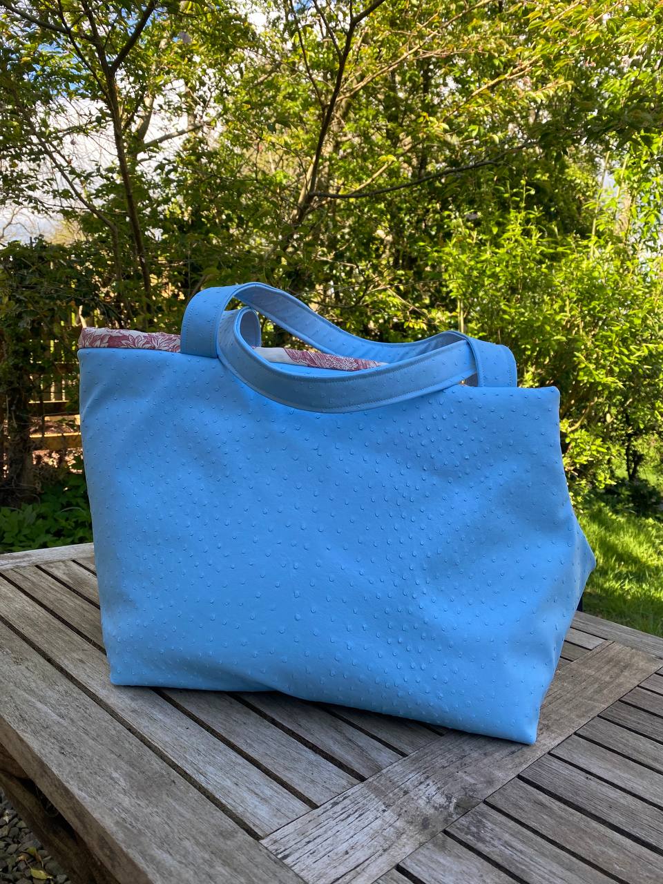 The Sky Is The Limit Dog Carrier - Ostrich Faux Leather and French Cotton