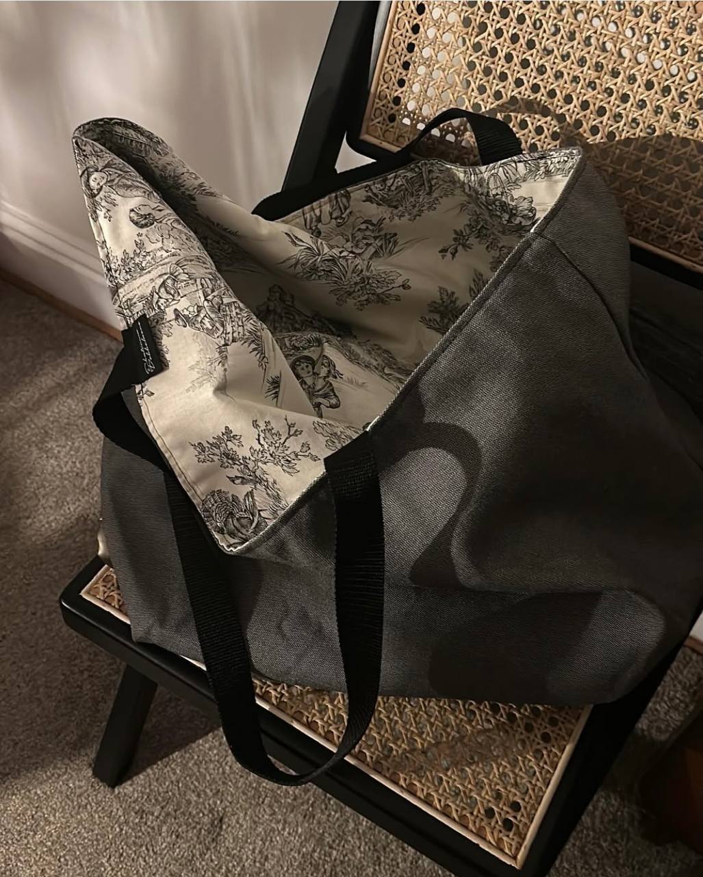 Toile de Jouy Big City Girl Tote Bag
