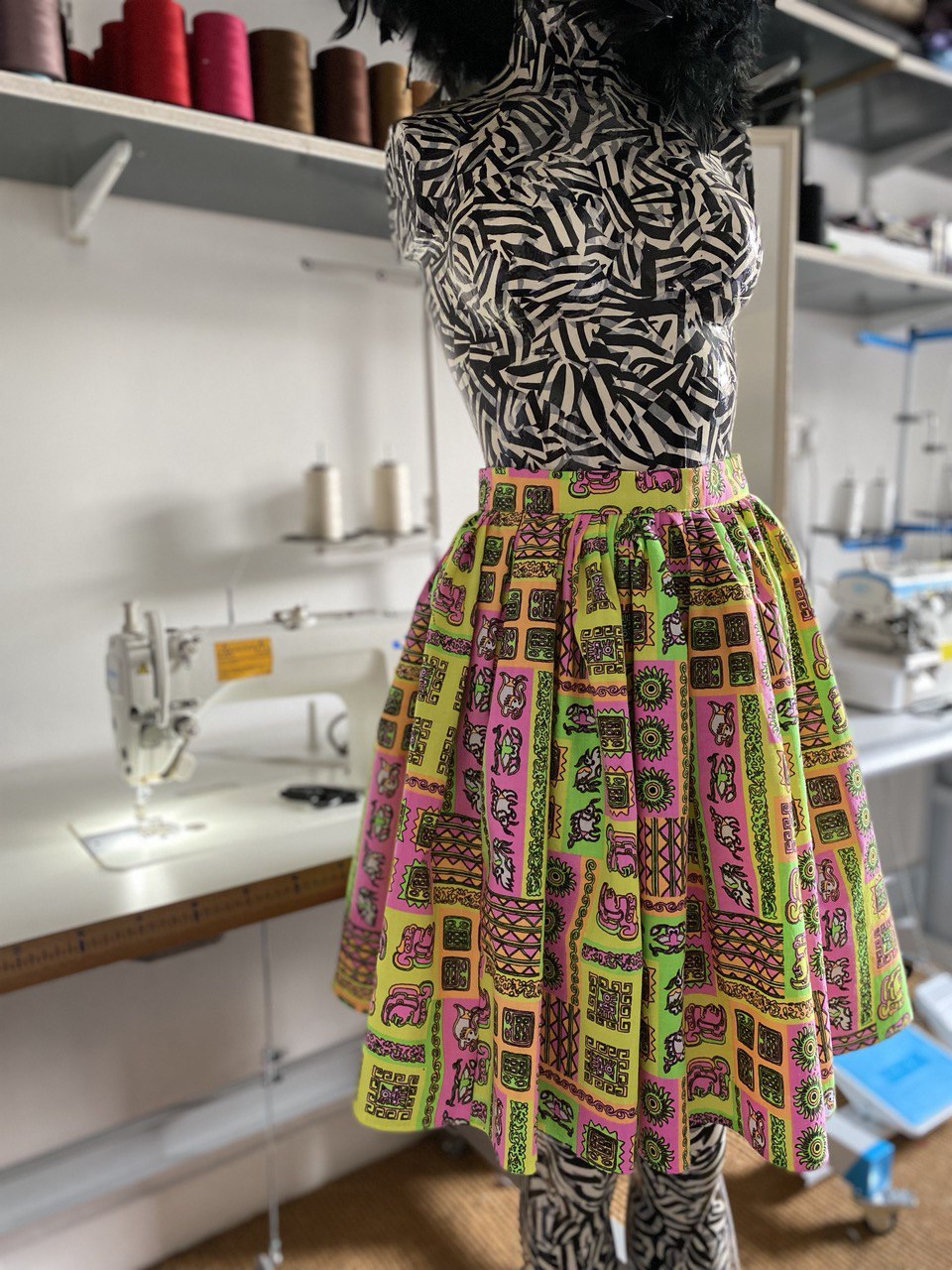 Printed Cotton Full Skirt Yucatan