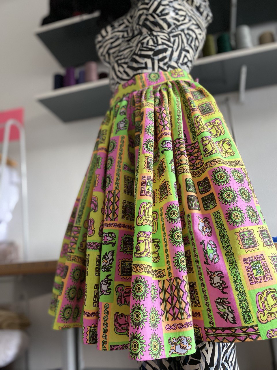 Printed Cotton Full Skirt Yucatan